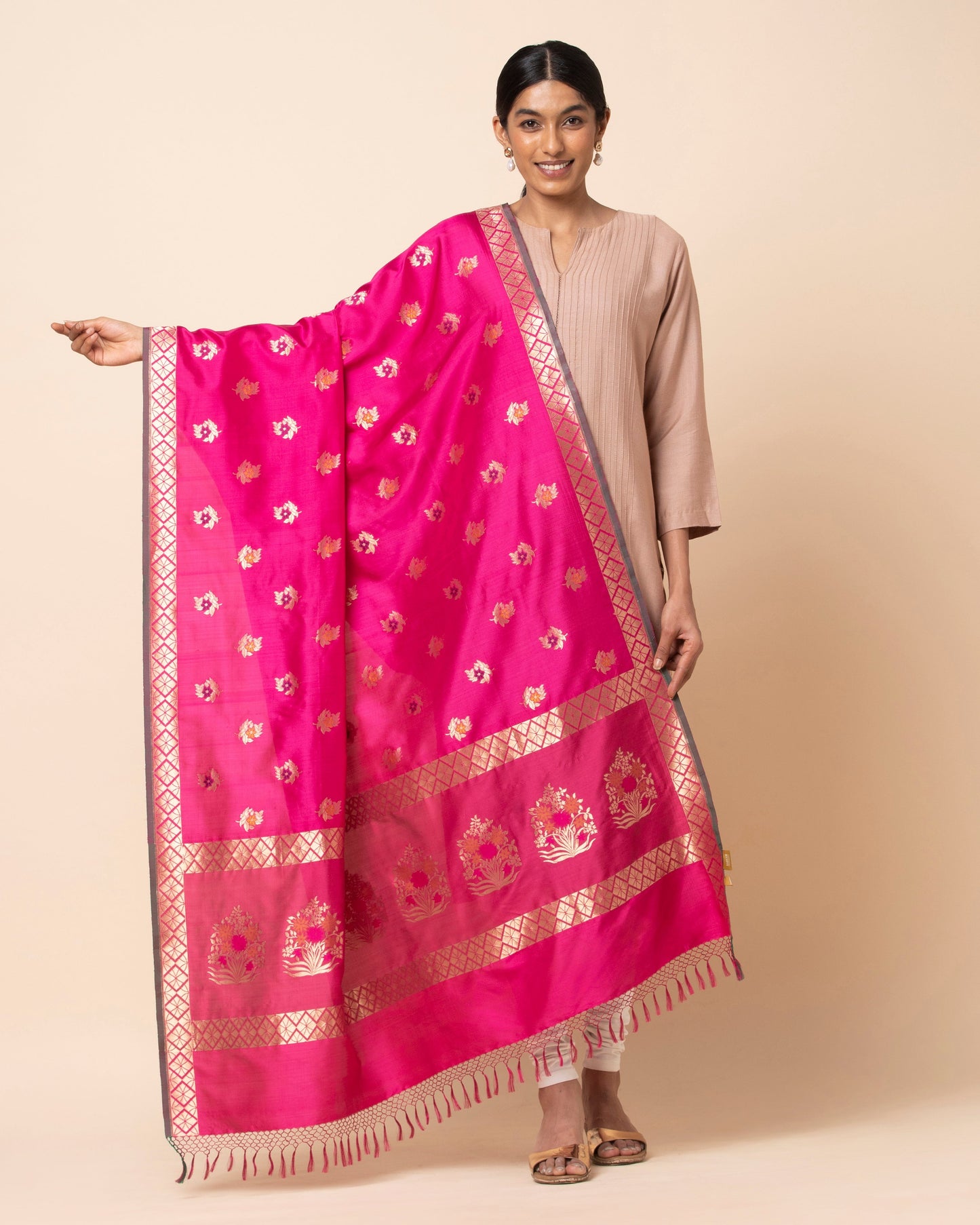 Parijat Cutwork Silk Dupatta
