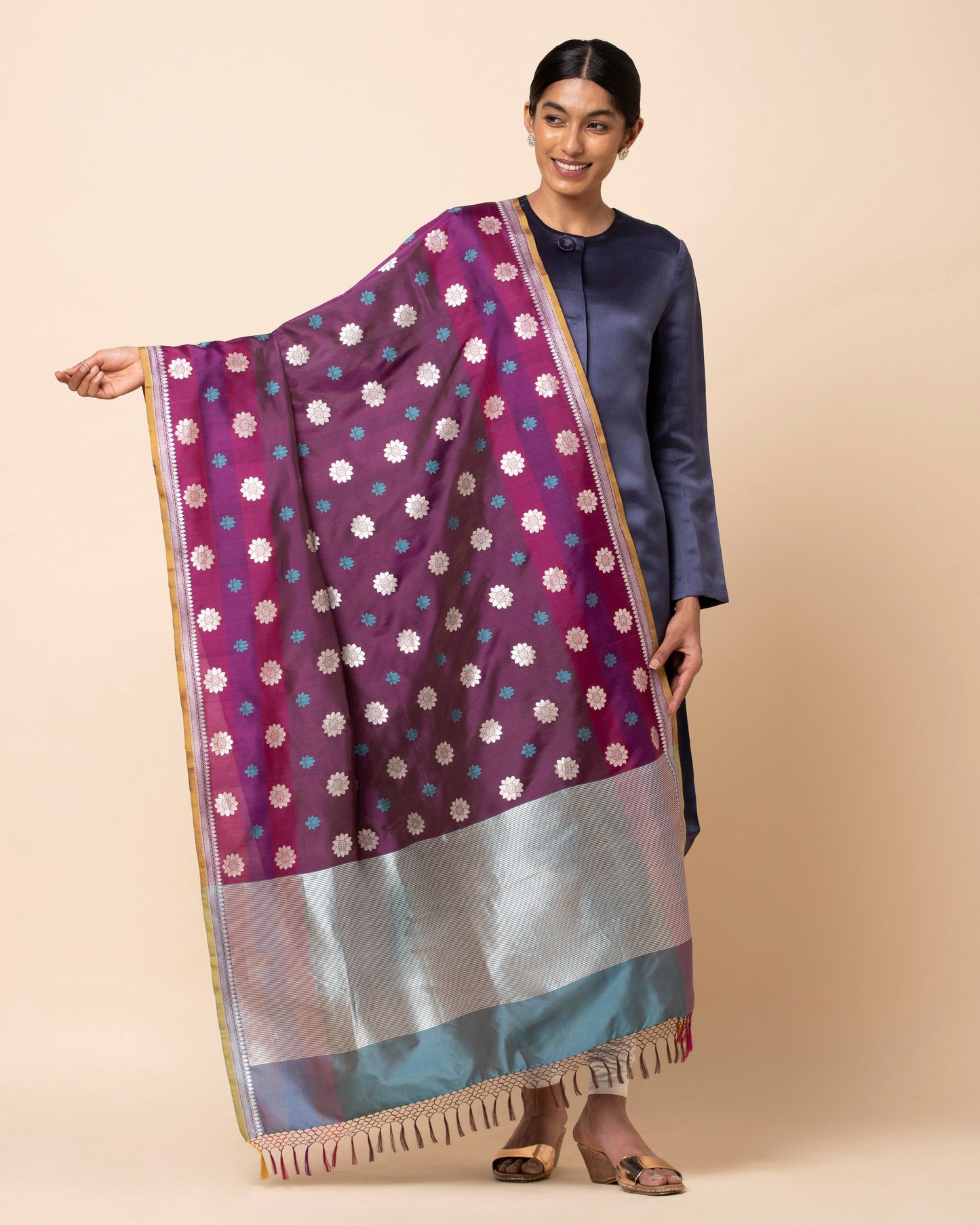 Ambuja Cutwork Silk Dupatta