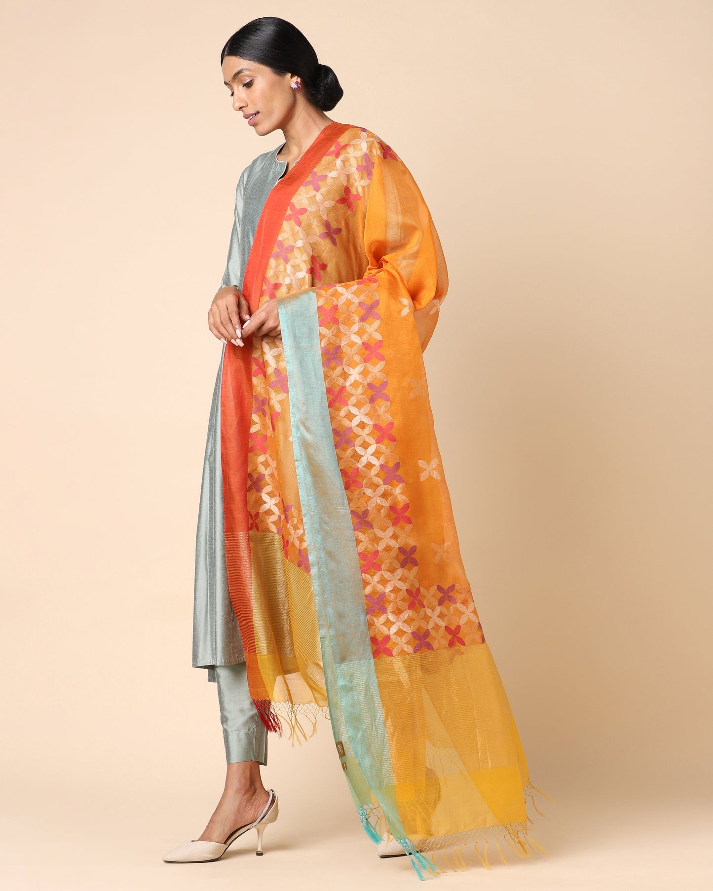 Elanor Jamdani Silk Cotton Dupatta