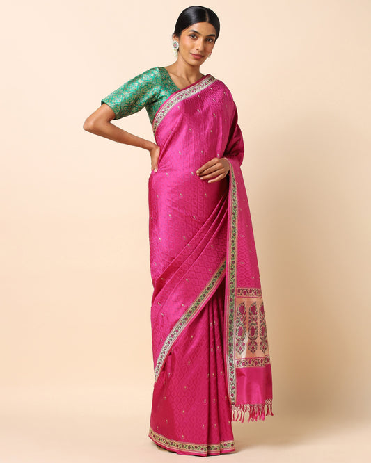 Darsh Tanchoi and Kadwa Silk Saree