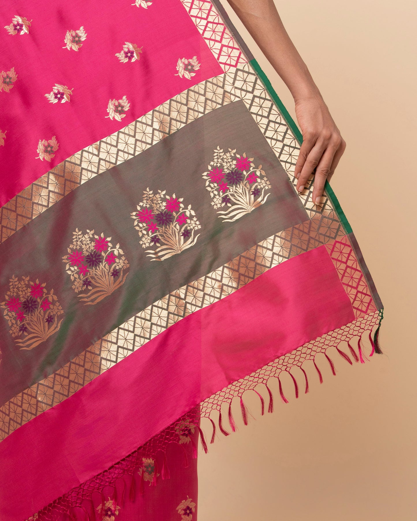 Parijat Cutwork Silk Saree