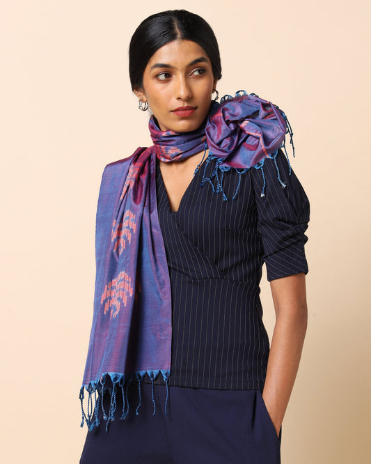 Panaa Warp Ikat Silk Cotton Stole