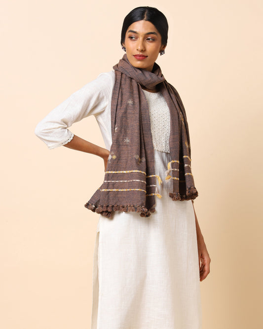 Feliz Extra Weft Wool Silk Stole