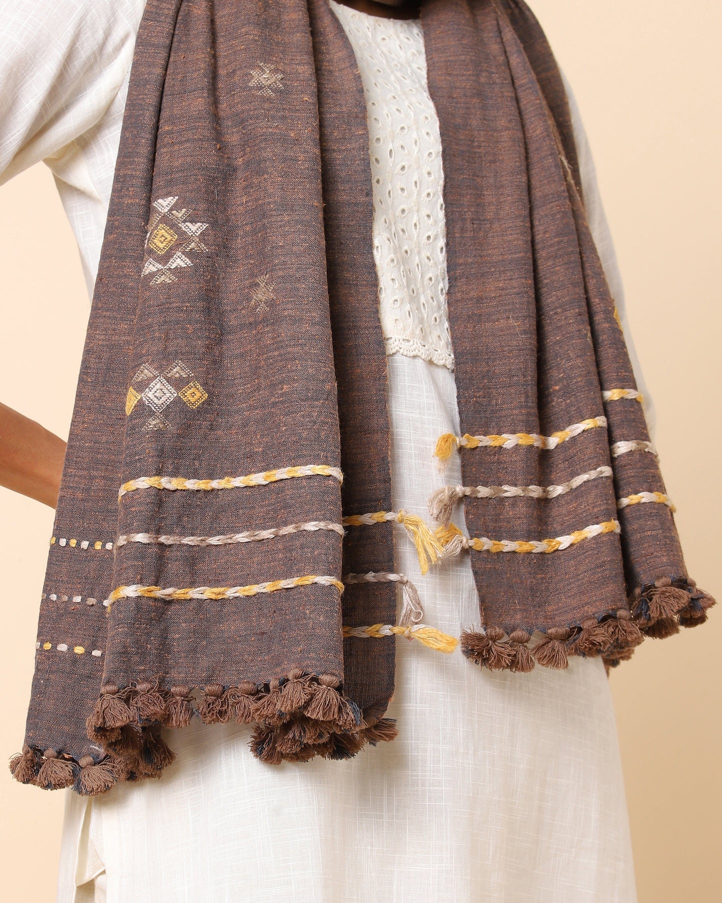 Feliz Extra Weft Wool Silk Stole