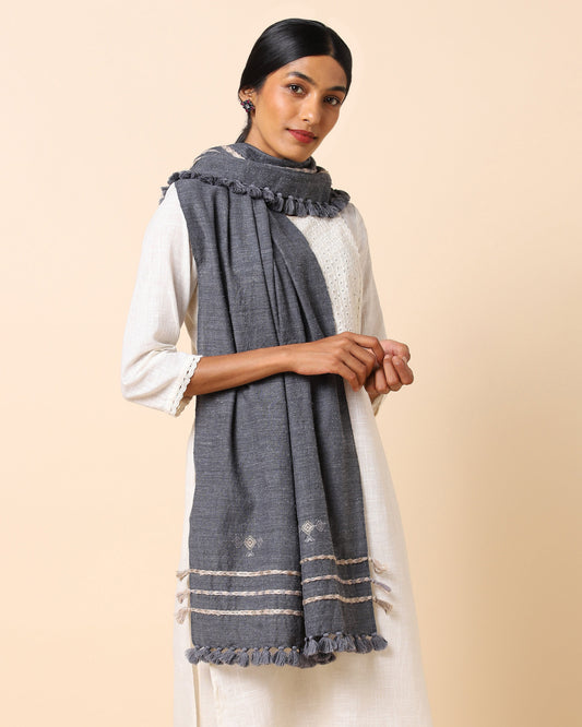 Feliz Extra Weft Wool Silk Stole