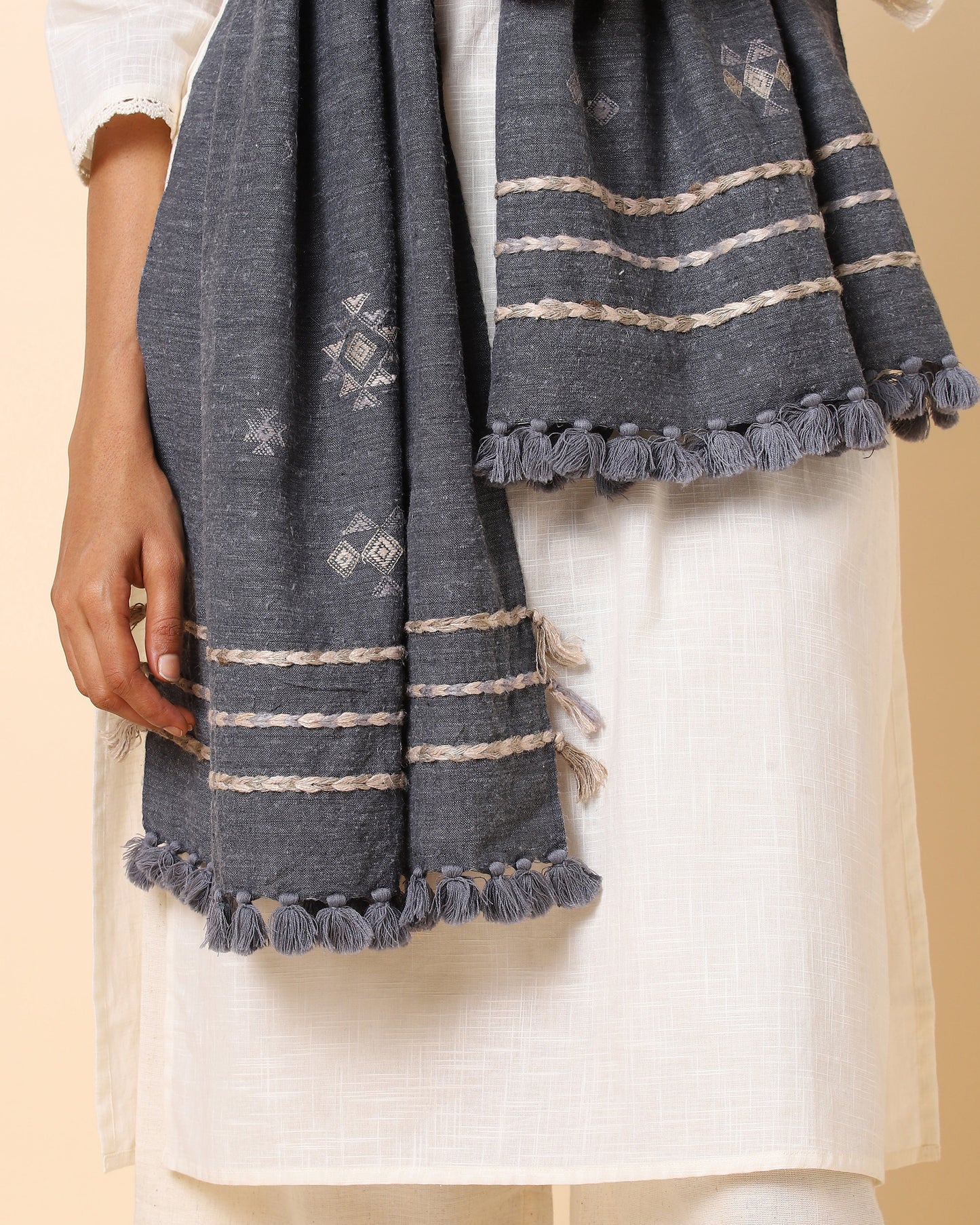 Feliz Extra Weft Wool Silk Stole