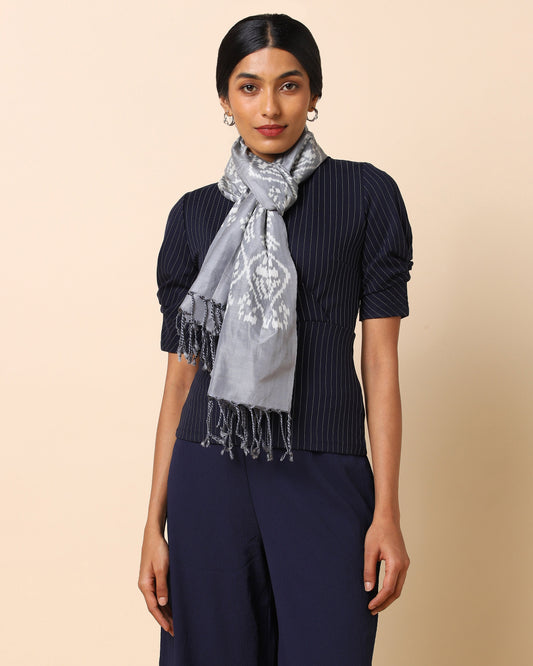 Edric Warp Ikat Silk Cotton Stole