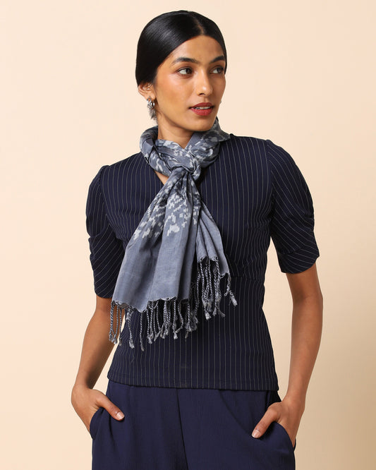 Edric Warp Ikat Silk Cotton Stole