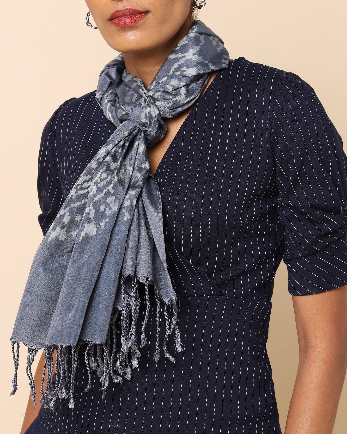 Edric Warp Ikat Silk Cotton Stole