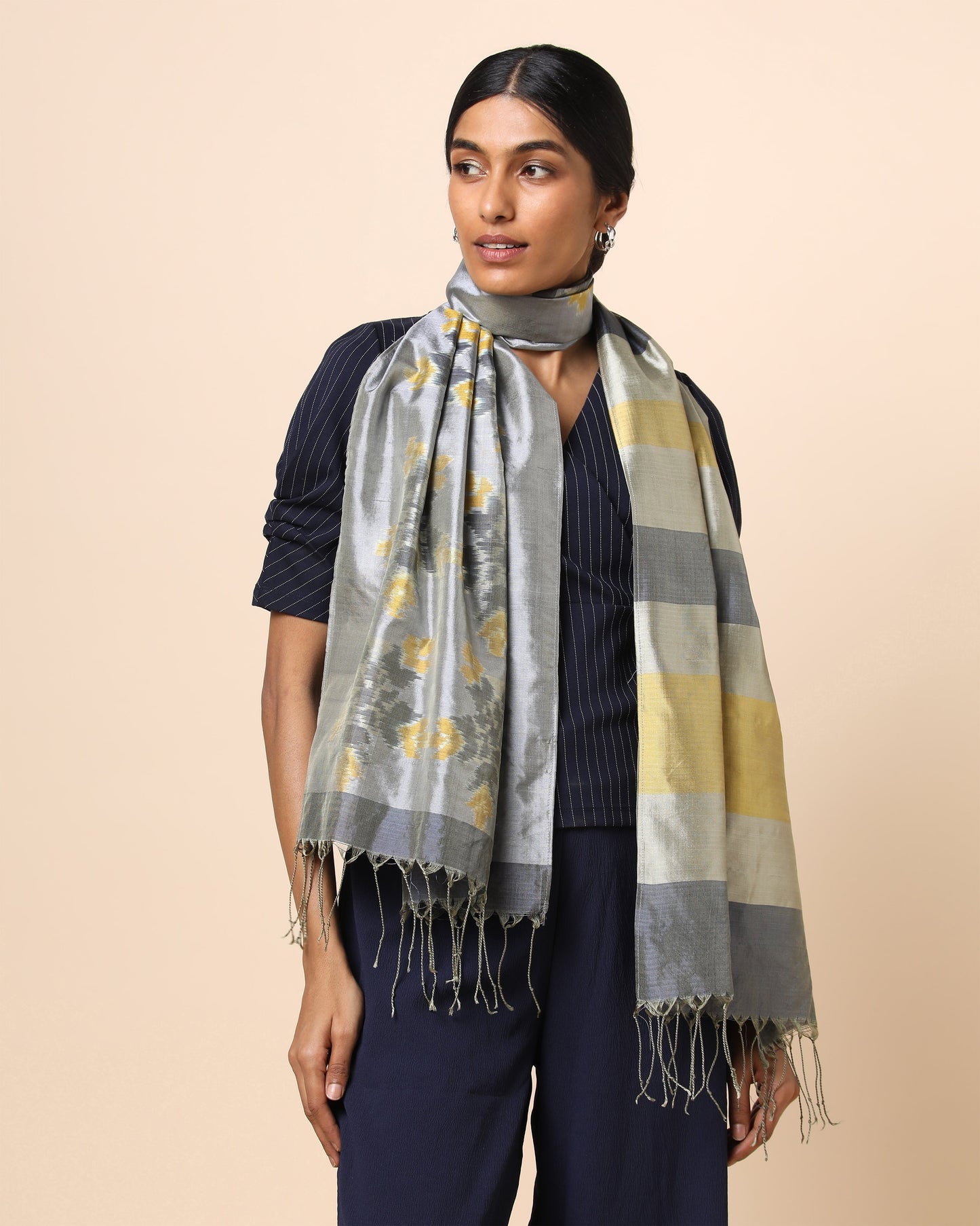 Fatma Weft Ikat Silk Stole