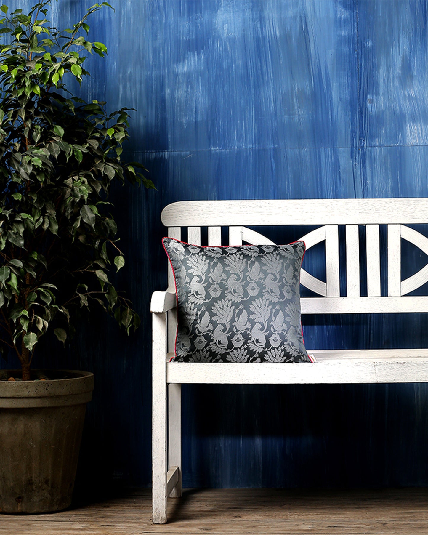 Forest Satin Brocade Silk Cushion Cover