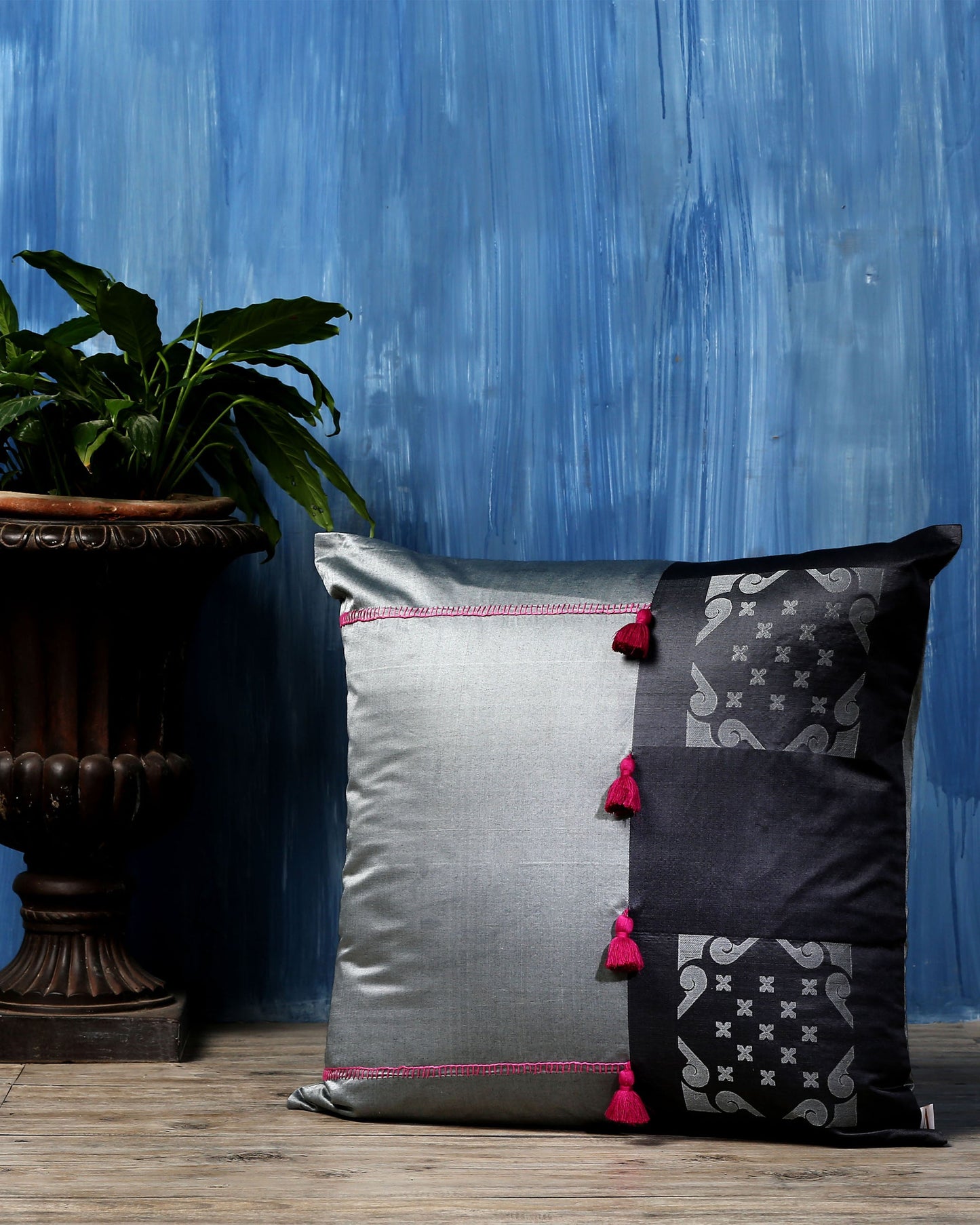 Chaupar Satin Brocade Silk Cushion Cover