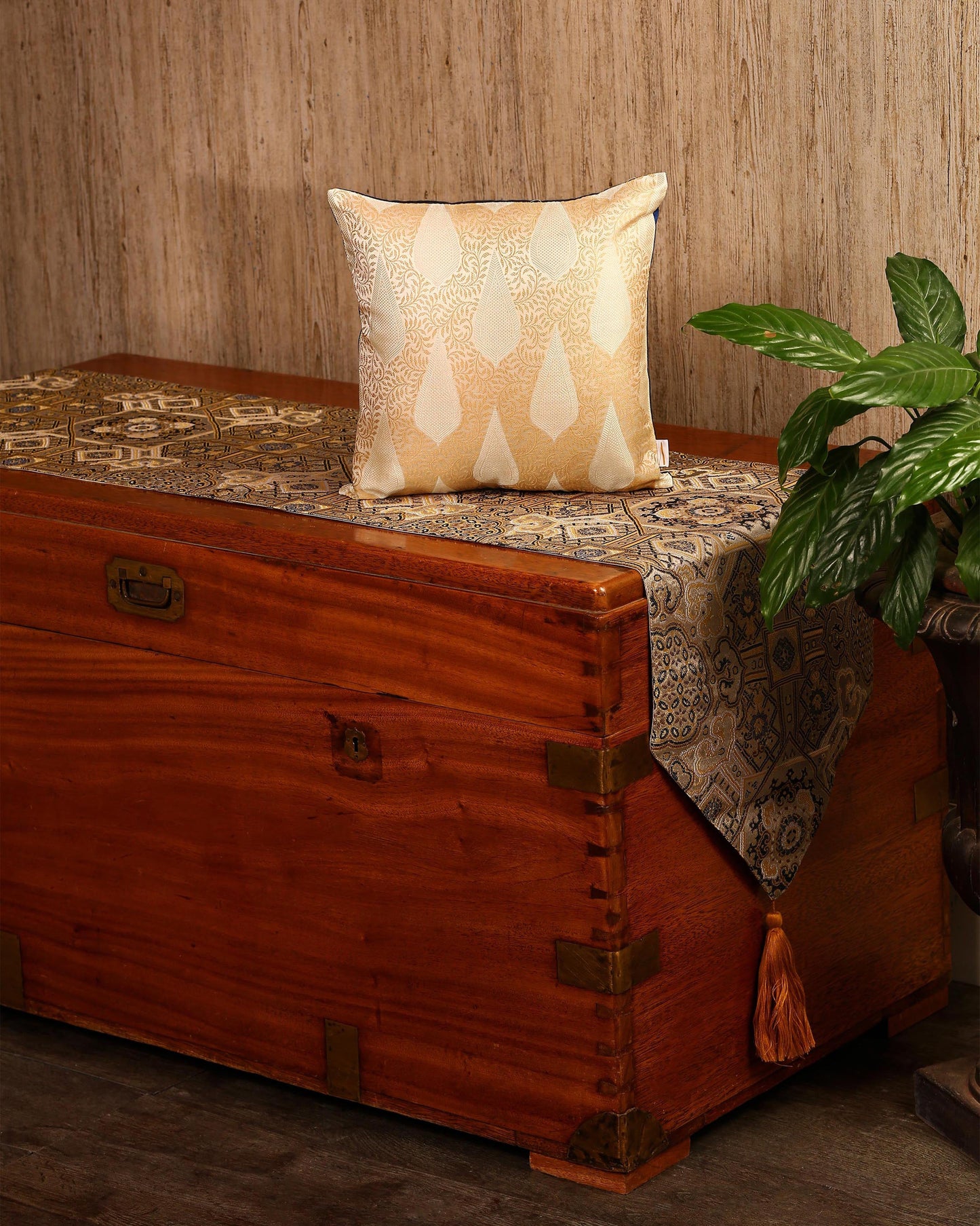 Cypress Satin Brocade Silk Cushion Cover