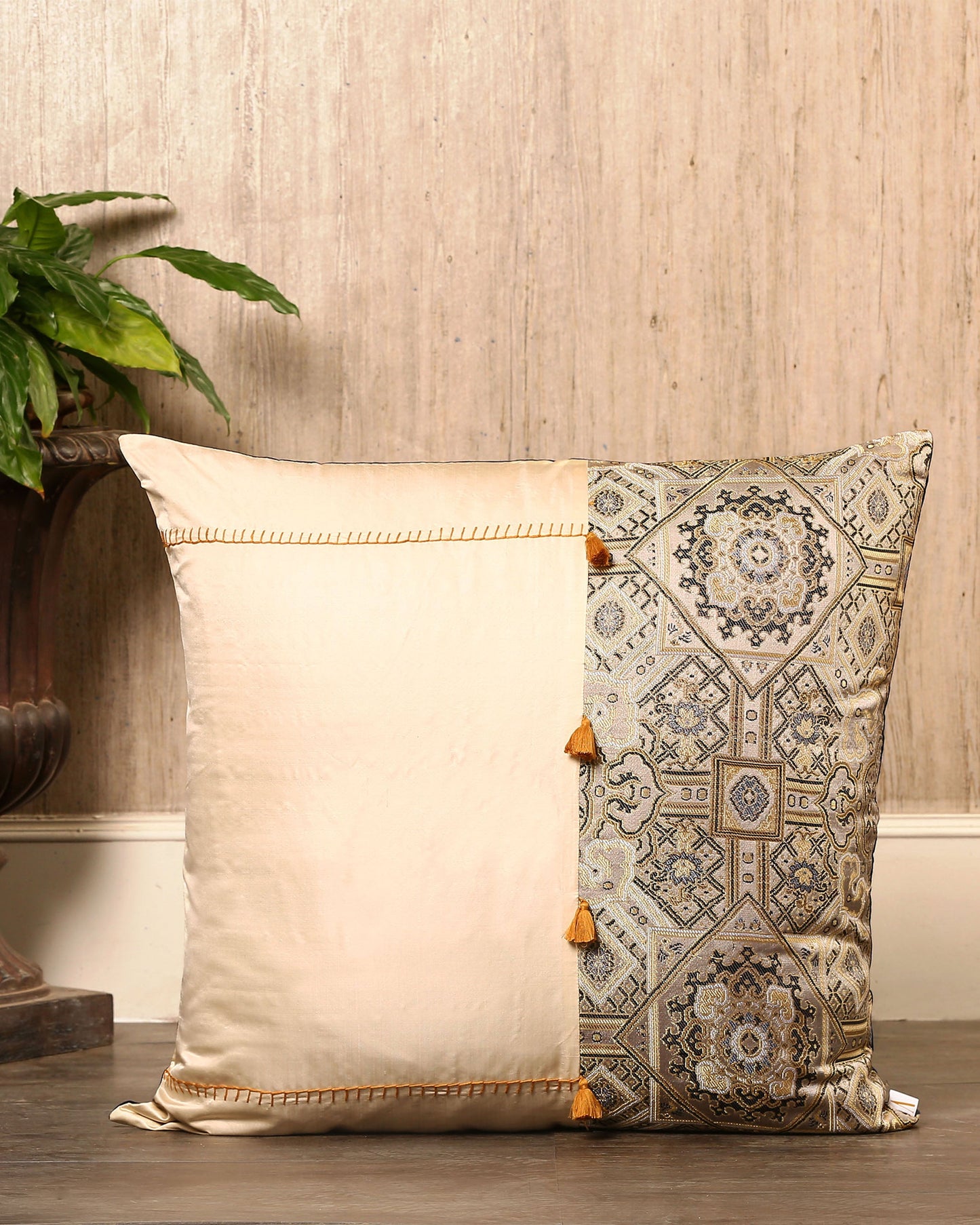Rhombus Satin Brocade Silk Cushion Cover