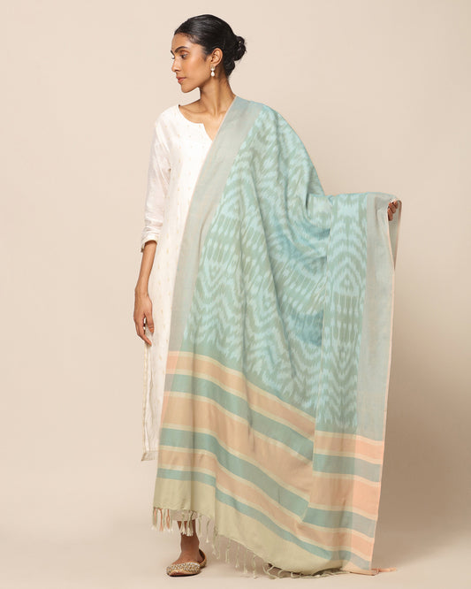 Dupa Warp Ikat Cotton Dupatta
