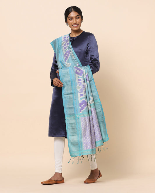 Abad Weft Ikat and Jacquard Silk Dupatta