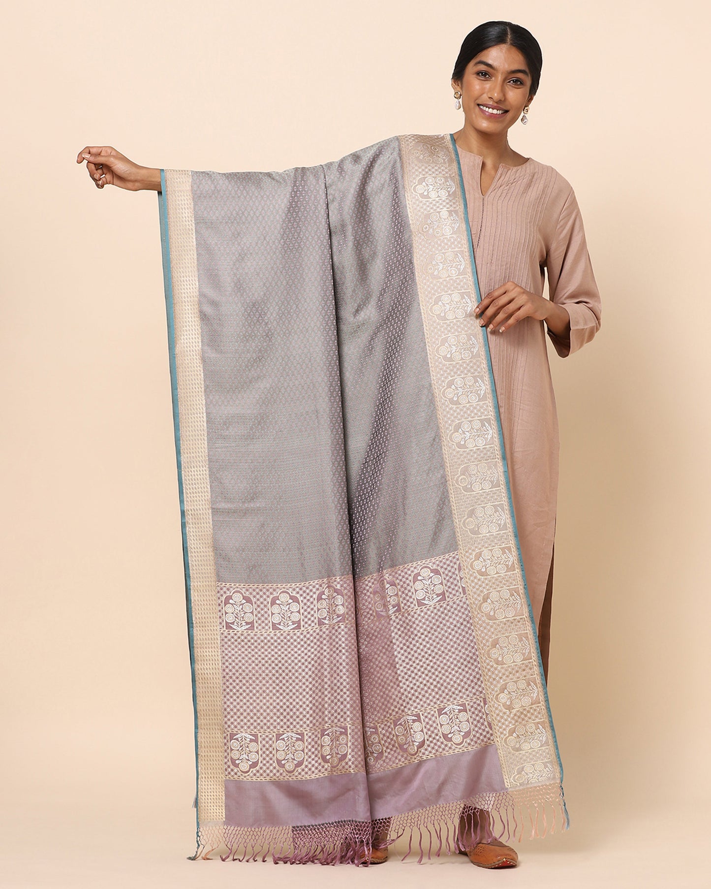 Mihrab Tanchoi and Kadwa Silk Dupatta