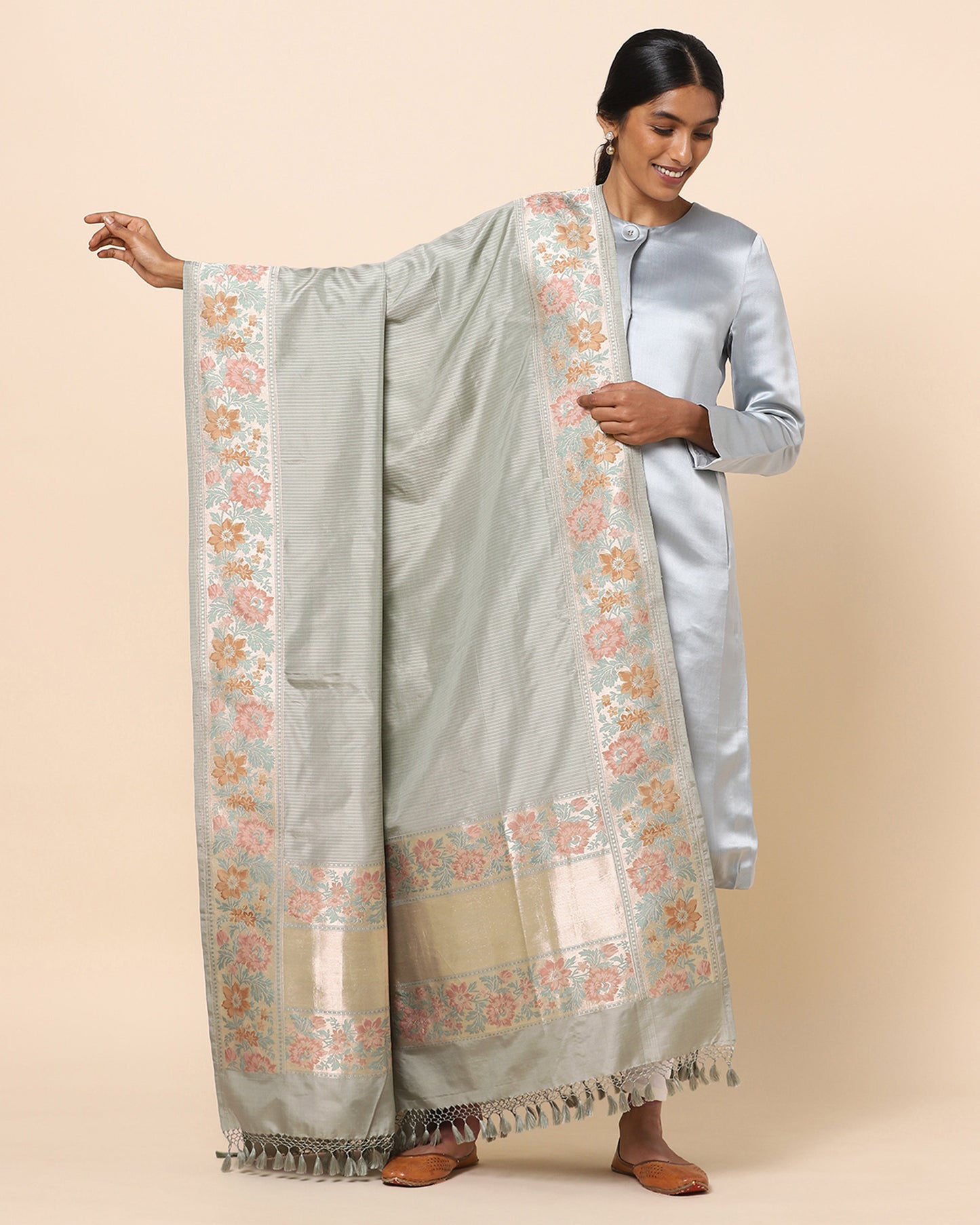 Parsi Kadwa Silk Dupatta