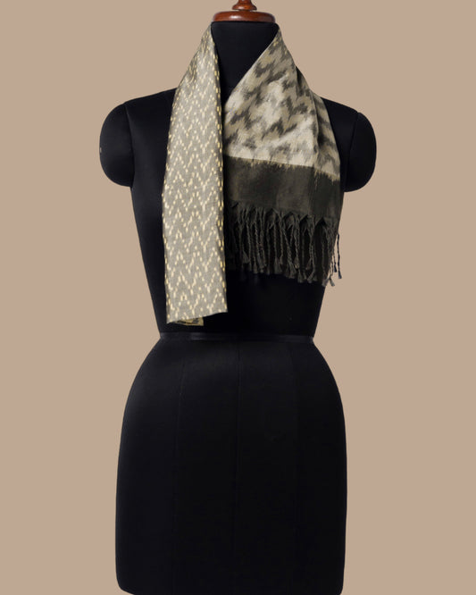 Zircon Warp Ikat Cotton Silk Stole