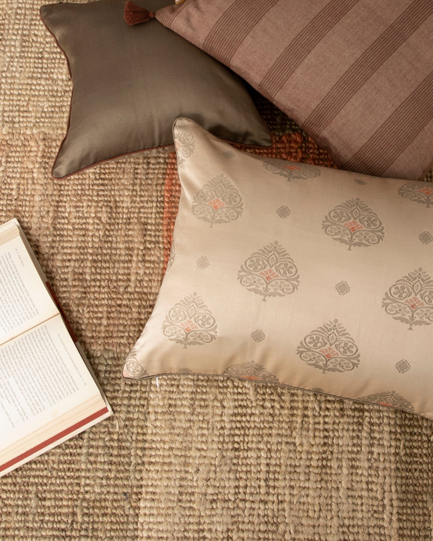 Gopi Satin Brocade Silk Cotton Cushion Cover