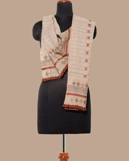 Dhruv Extra Weft Wool Silk Stole