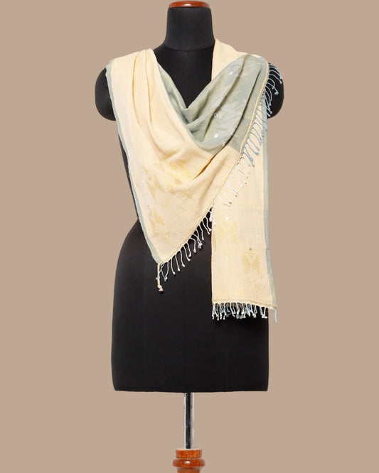 Rosed Extra Weft Cotton Linen Stole