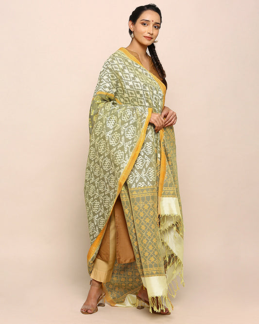 Nala Weft Ikat Cotton Silk Dupatta