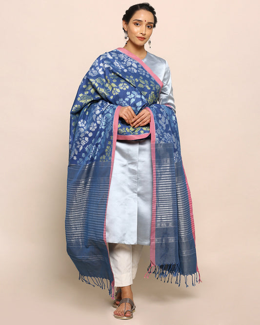 Saya Weft Ikat Cotton Silk Dupatta