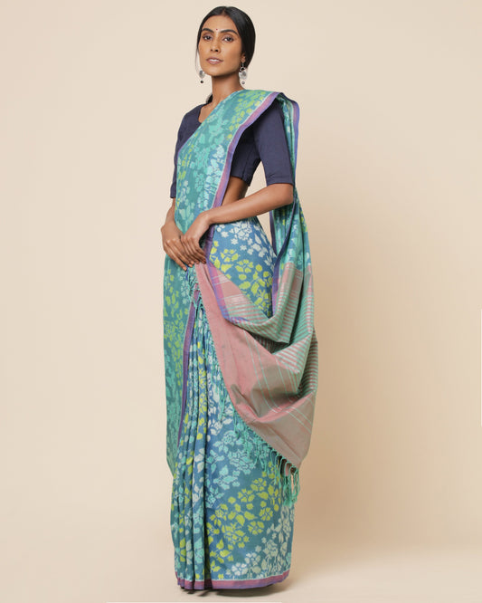 Saya Weft Ikat Cotton Silk Saree