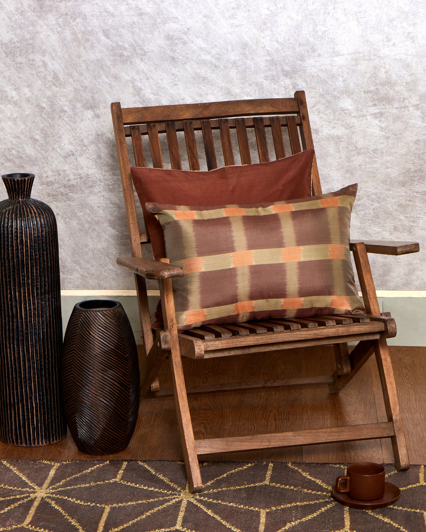 Tile Weft Ikat Silk Cushion Cover
