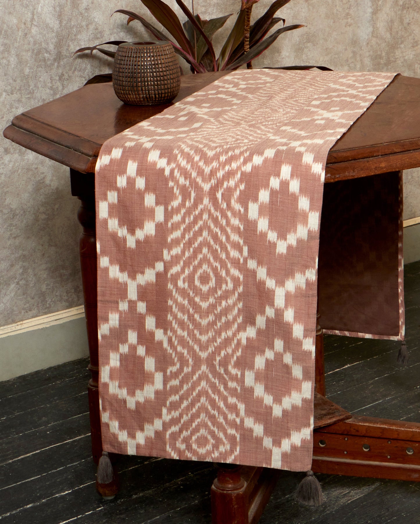 Stria Warp Ikat Cotton Table Runner