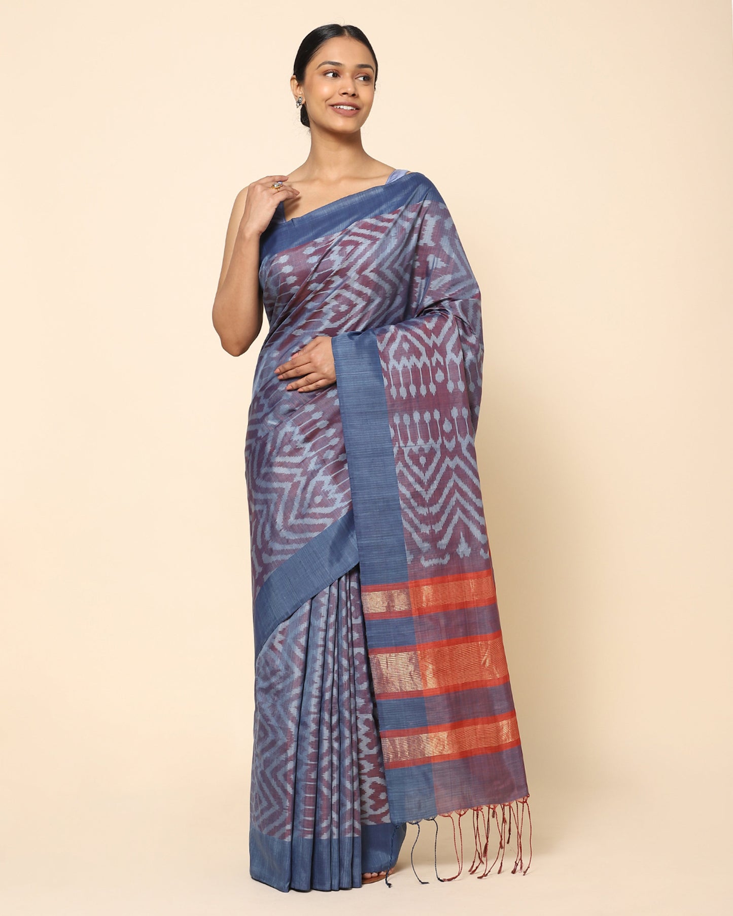 Dupa Warp Ikat Silk Saree