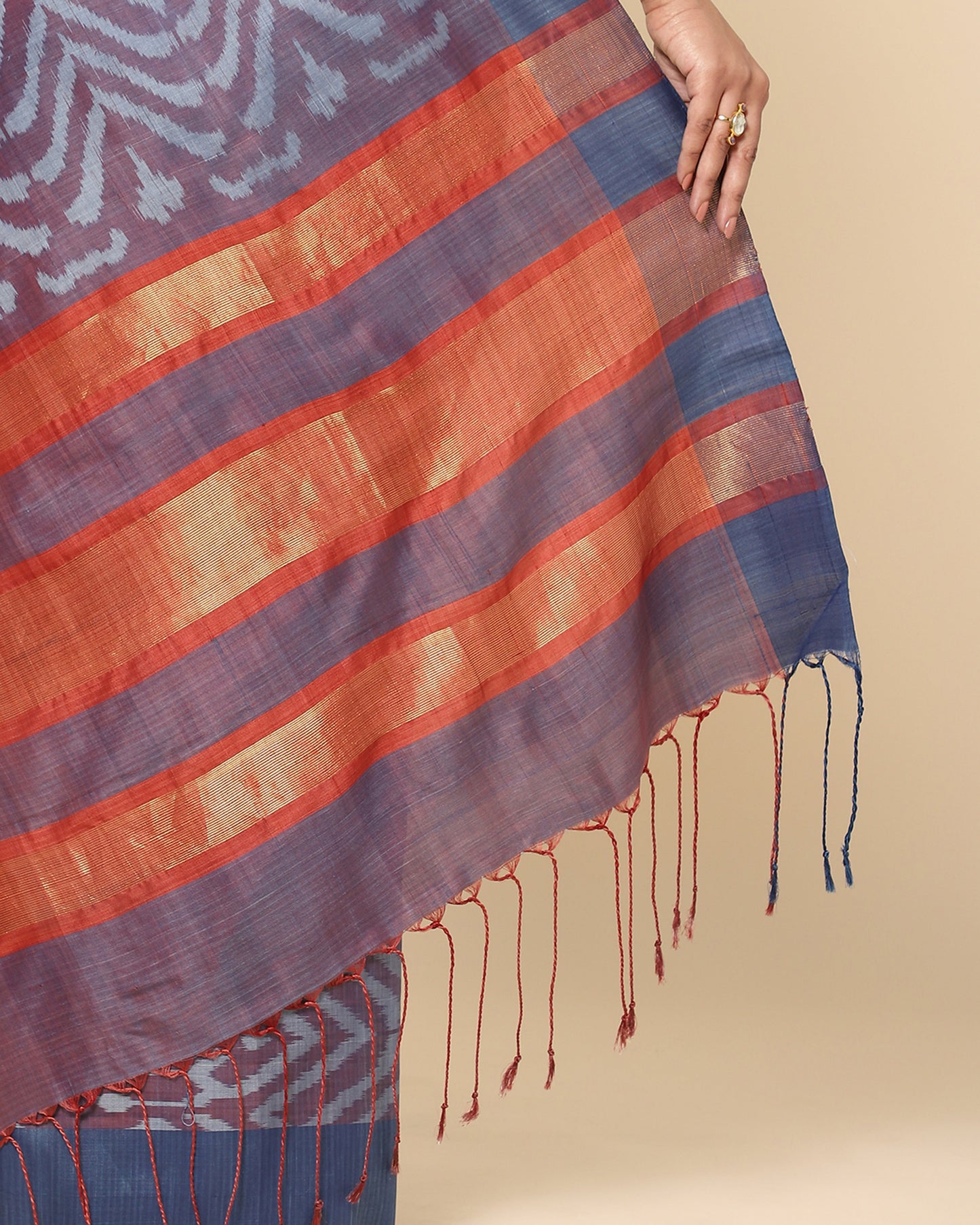 Dupa Warp Ikat Silk Saree