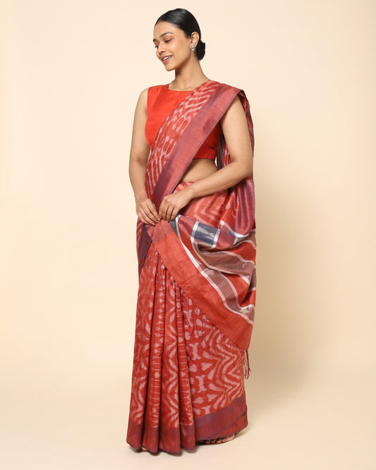 Dupa Warp Ikat Silk Saree