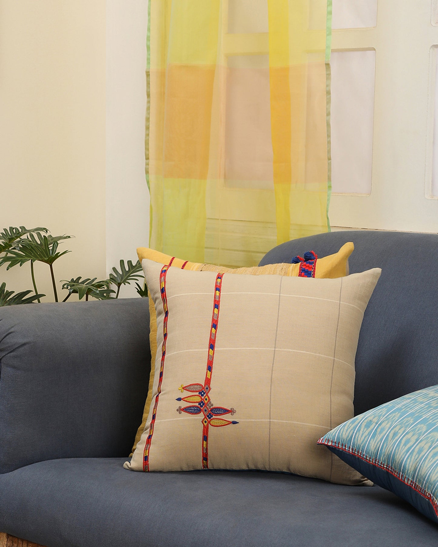 Sadhna Plain Weave Cotton Cushion Cover