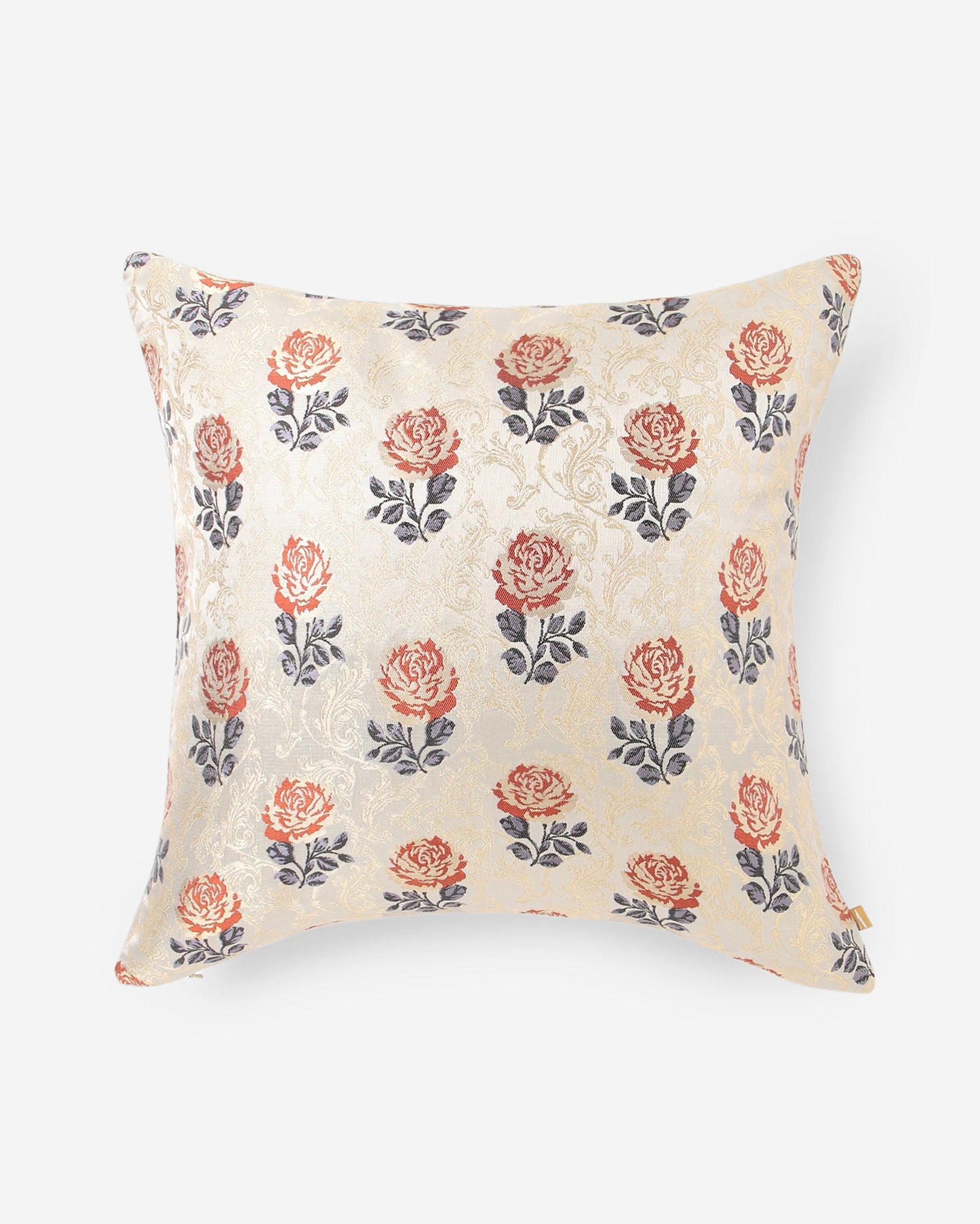 Rose Satin Brocade Silk Cushion Cover