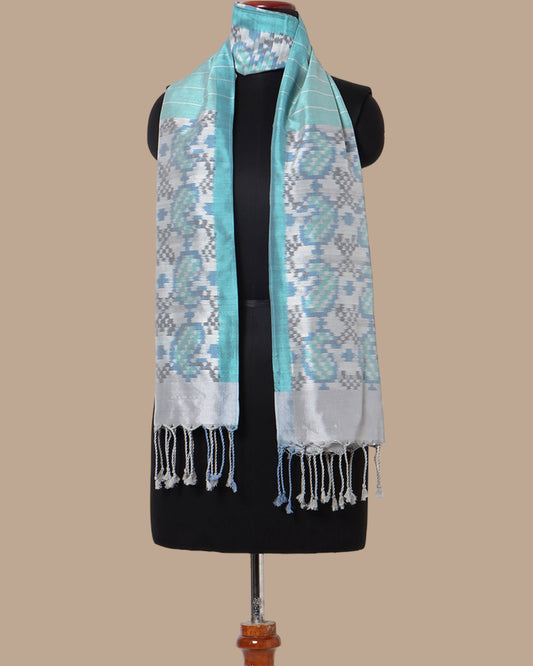 Saga Warp Ikat Cotton Silk Stole