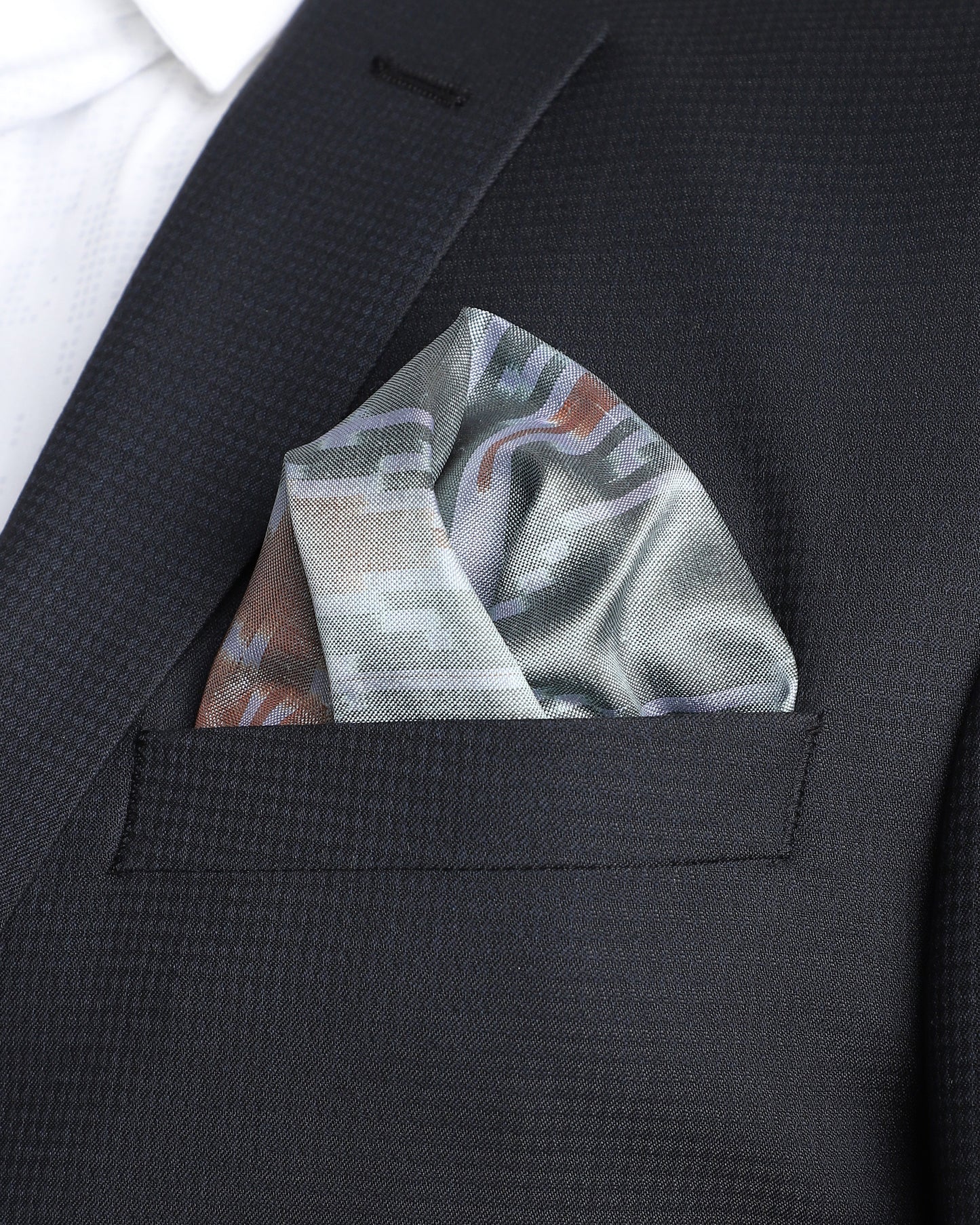 Shiva Calliope Warp Ikat Silk Pocket Square