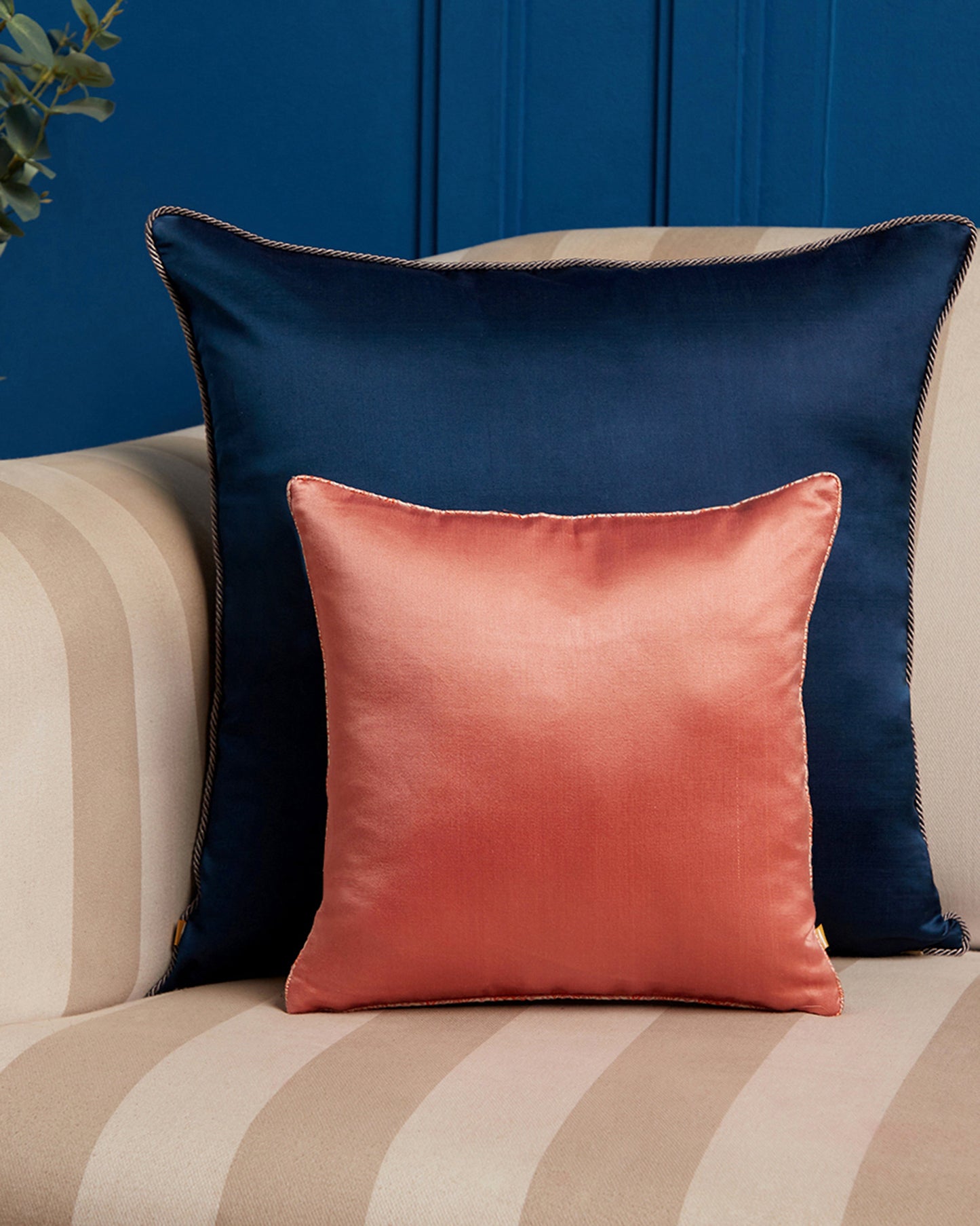 Solid Satin Silk Cotton Cushion Cover