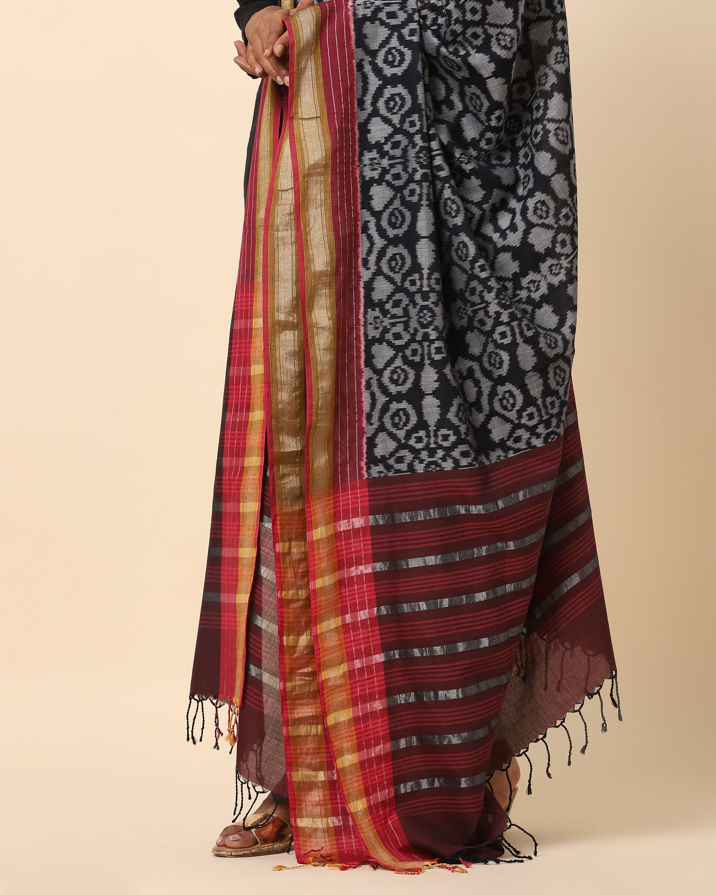 Banvi Weft Ikat Cotton Dupatta