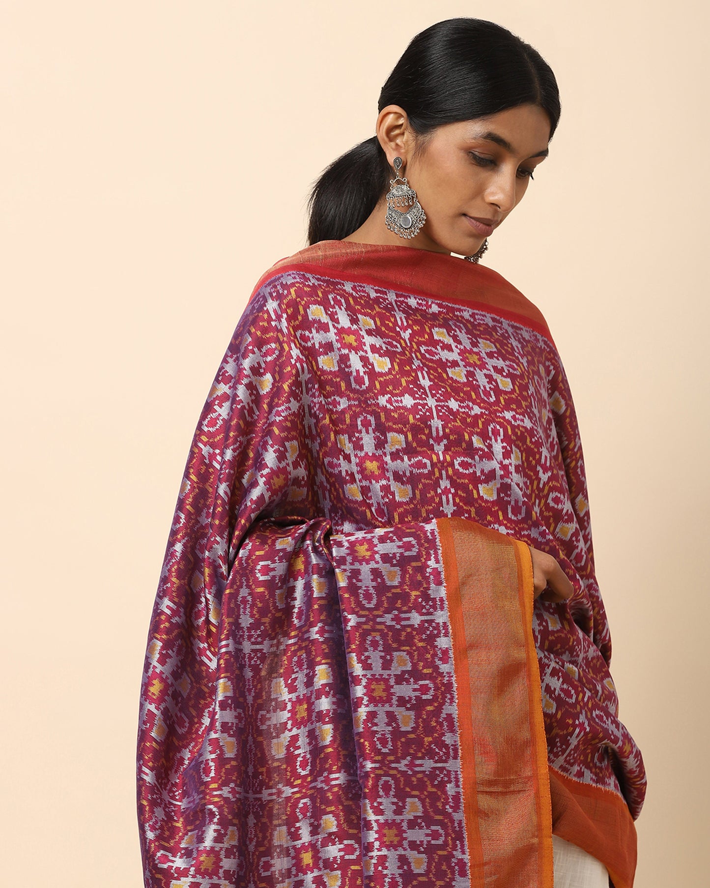 Ahilya Weft Ikat Cotton Silk Dupatta