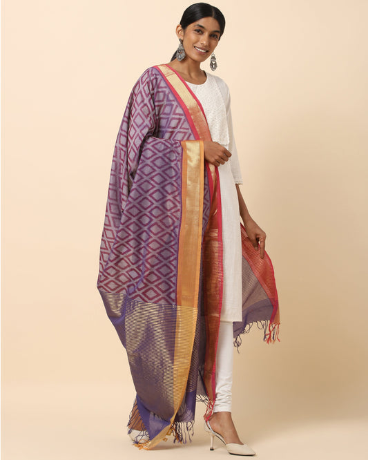 Gheethi Weft Ikat Cotton Dupatta