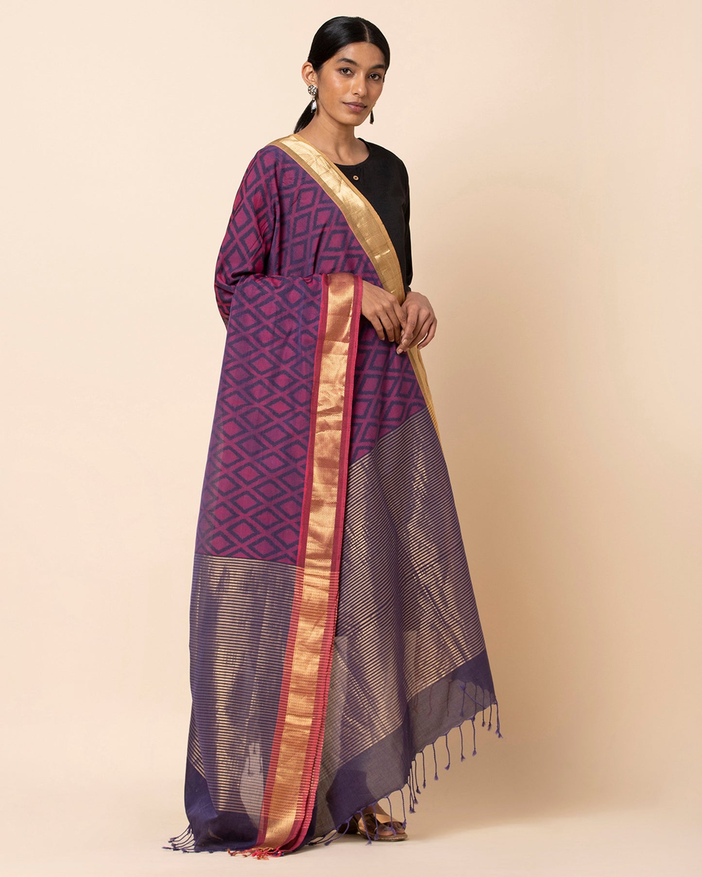 Gheethi Weft Ikat Cotton Dupatta