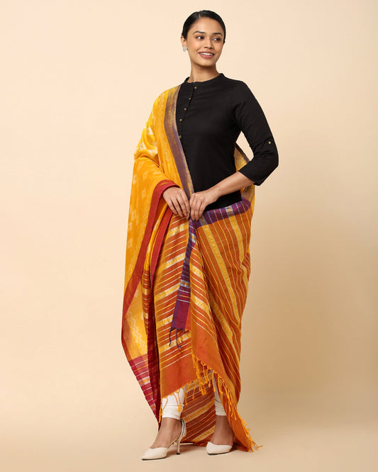 Dwiti Weft Ikat Cotton Silk Dupatta
