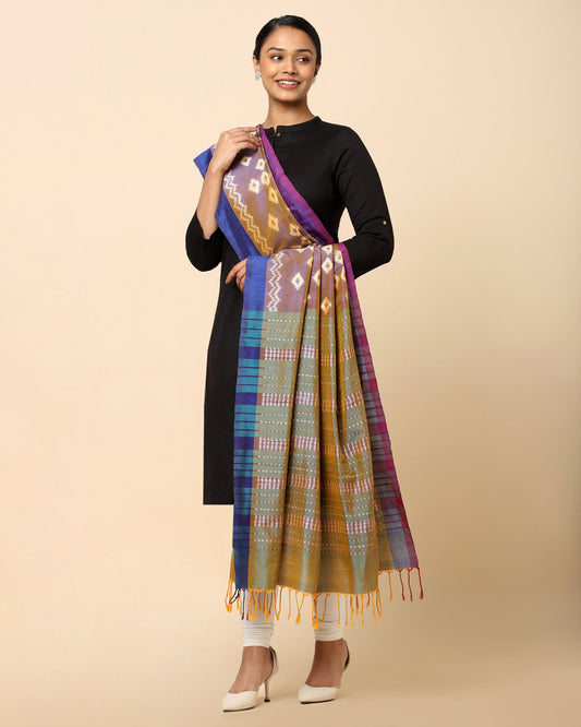 Dwiti Weft Ikat Cotton Silk Dupatta