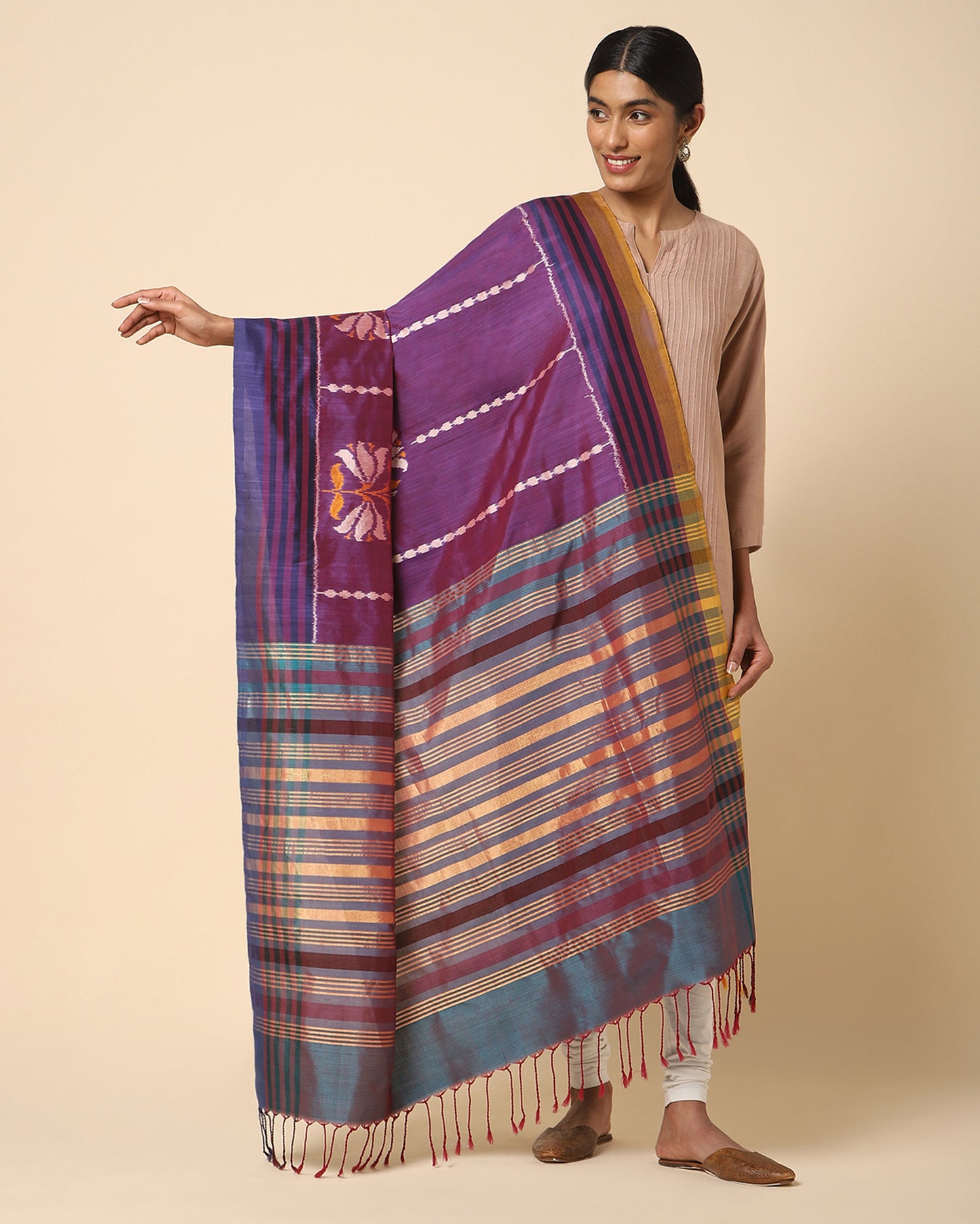 Pavani Weft Ikat Cotton Silk Dupatta