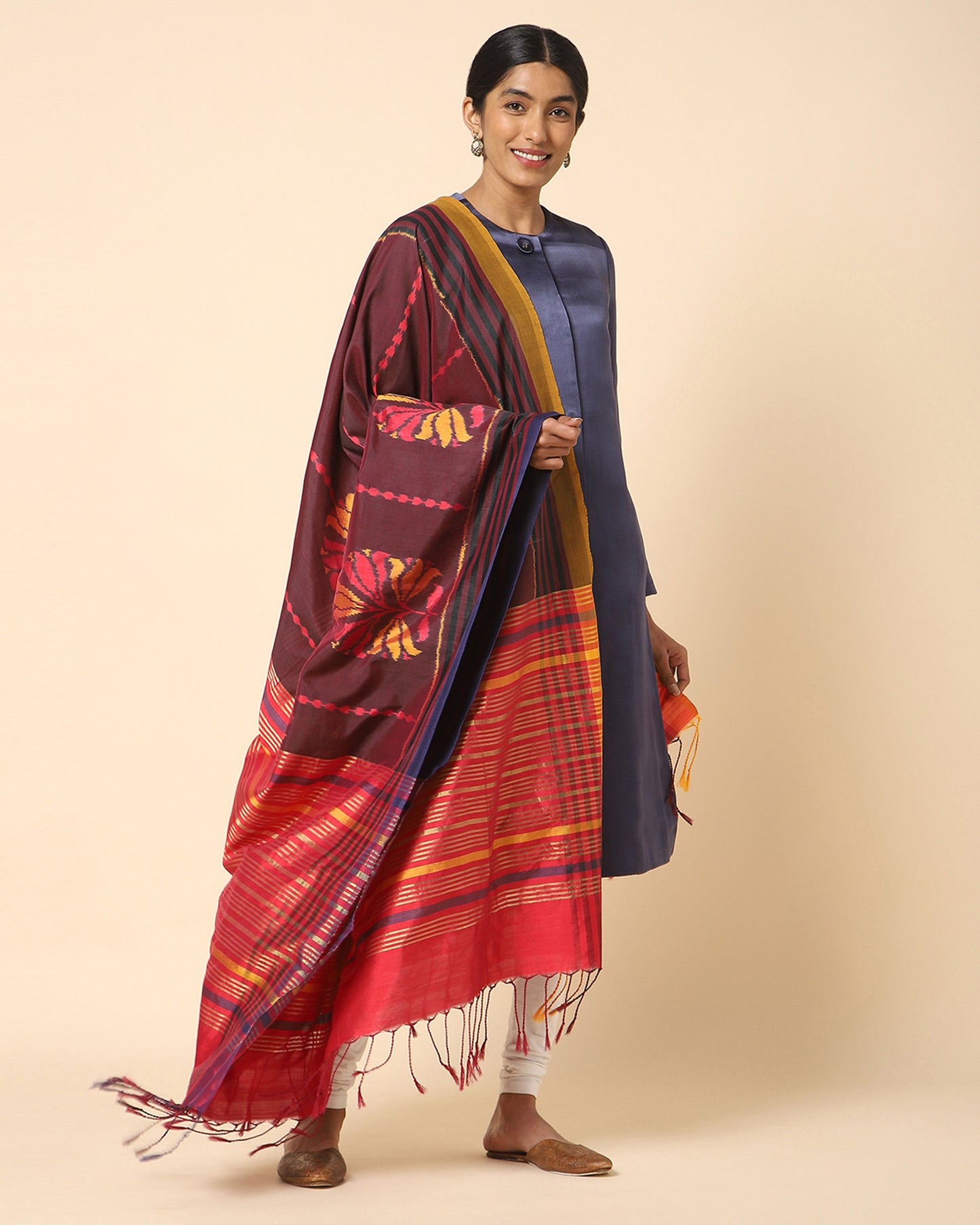 Pavani Weft Ikat Cotton Silk Dupatta