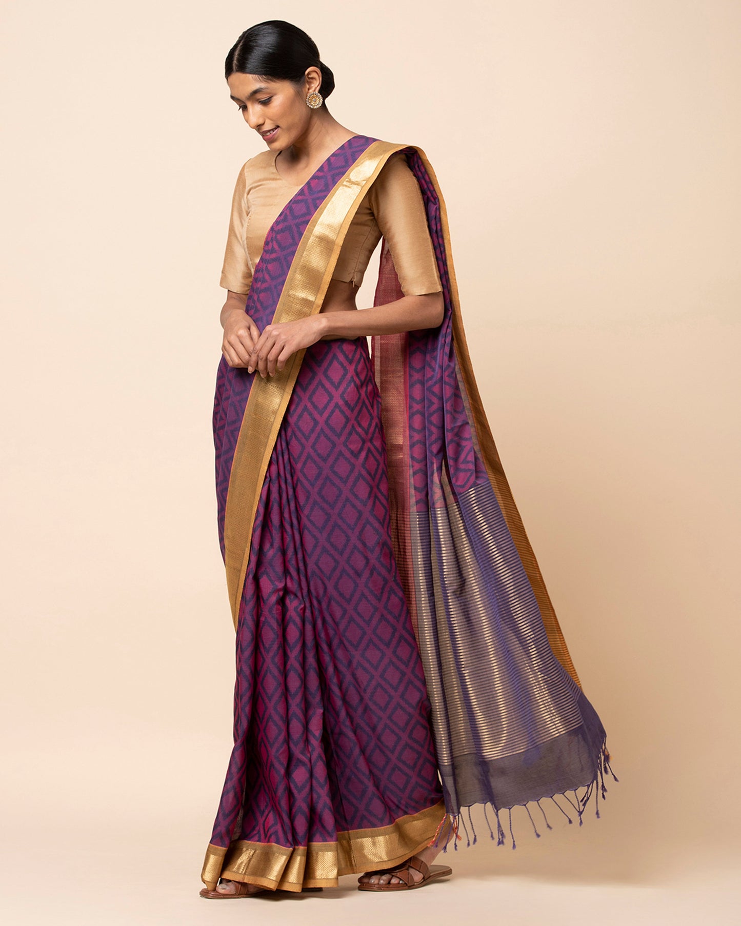 Gheethi Weft Ikat Cotton Saree