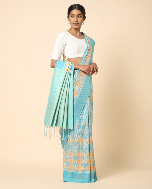 Parvini Weft Ikat Cotton Silk Saree