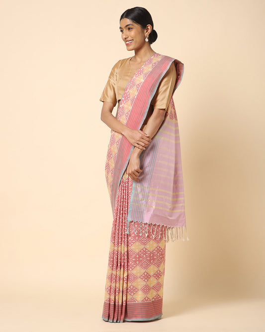 Parvini Weft Ikat Cotton Silk Saree